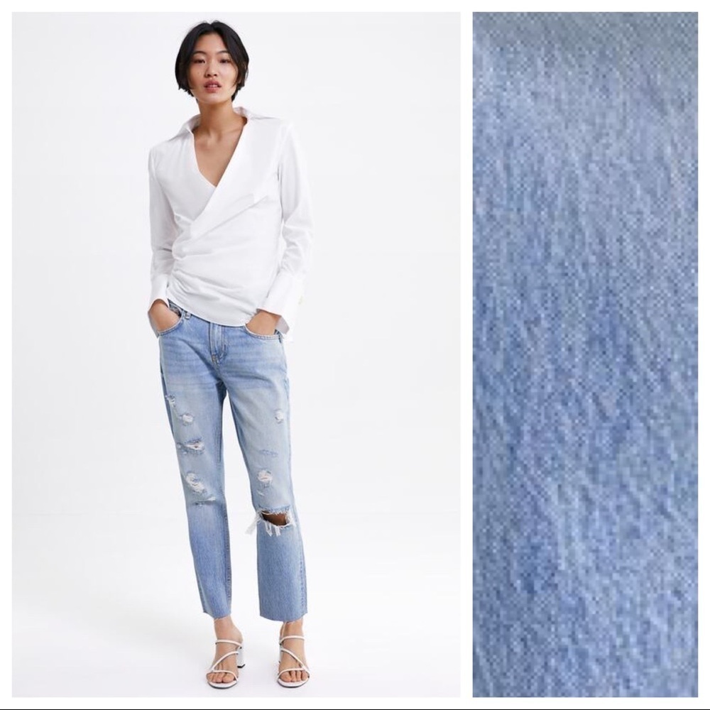 NWT. Zara Light Blue Classic Straight Jeans Size 4
